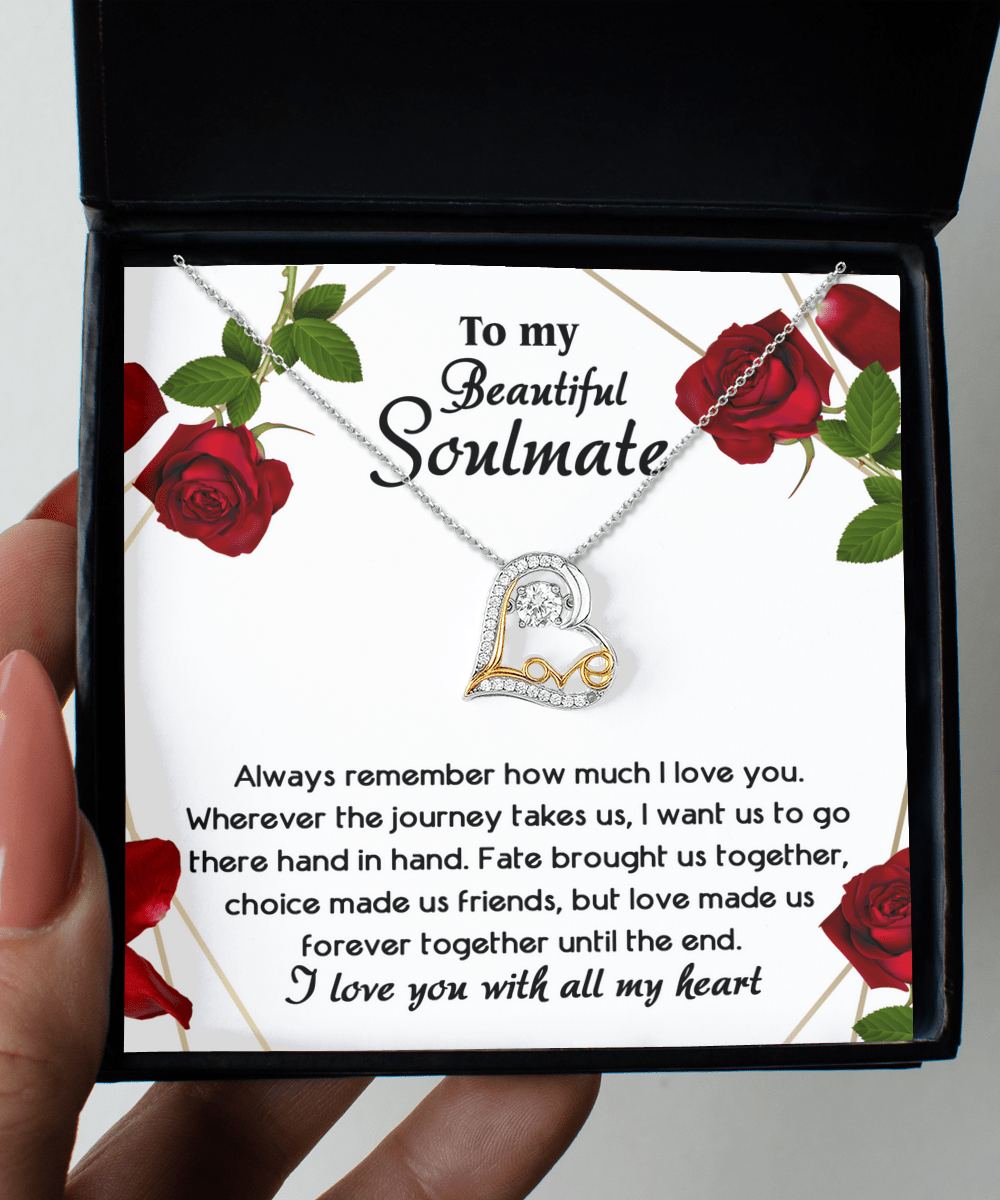 To My Beautiful Soulmate Love You With All My Heart | Love Dancing Necklace - keepsaken