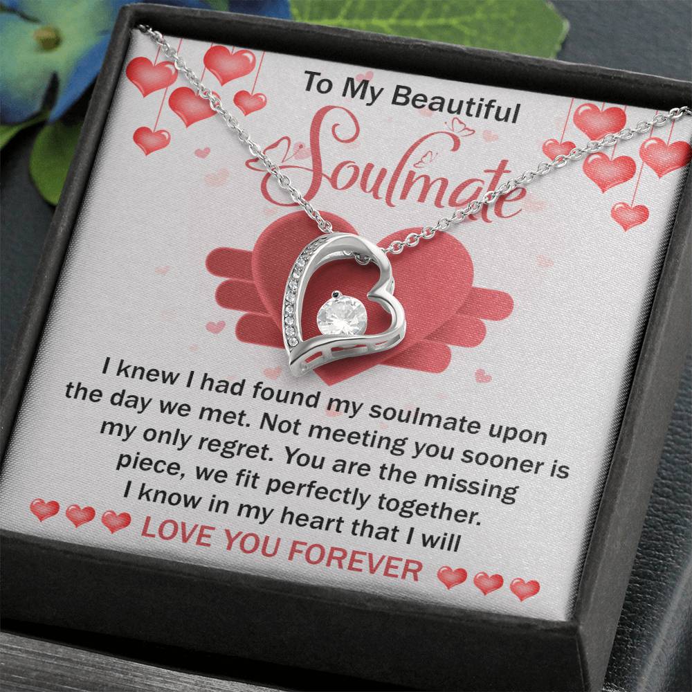 To My Beautiful Soulmate We Fit Perfectly Together - Forever Love Necklace - keepsaken
