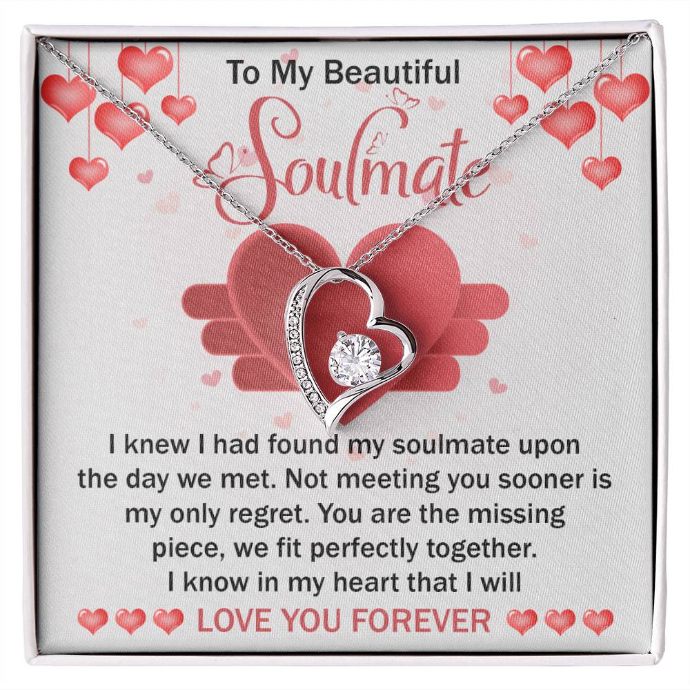 To My Beautiful Soulmate We Fit Perfectly Together - Forever Love Necklace - keepsaken