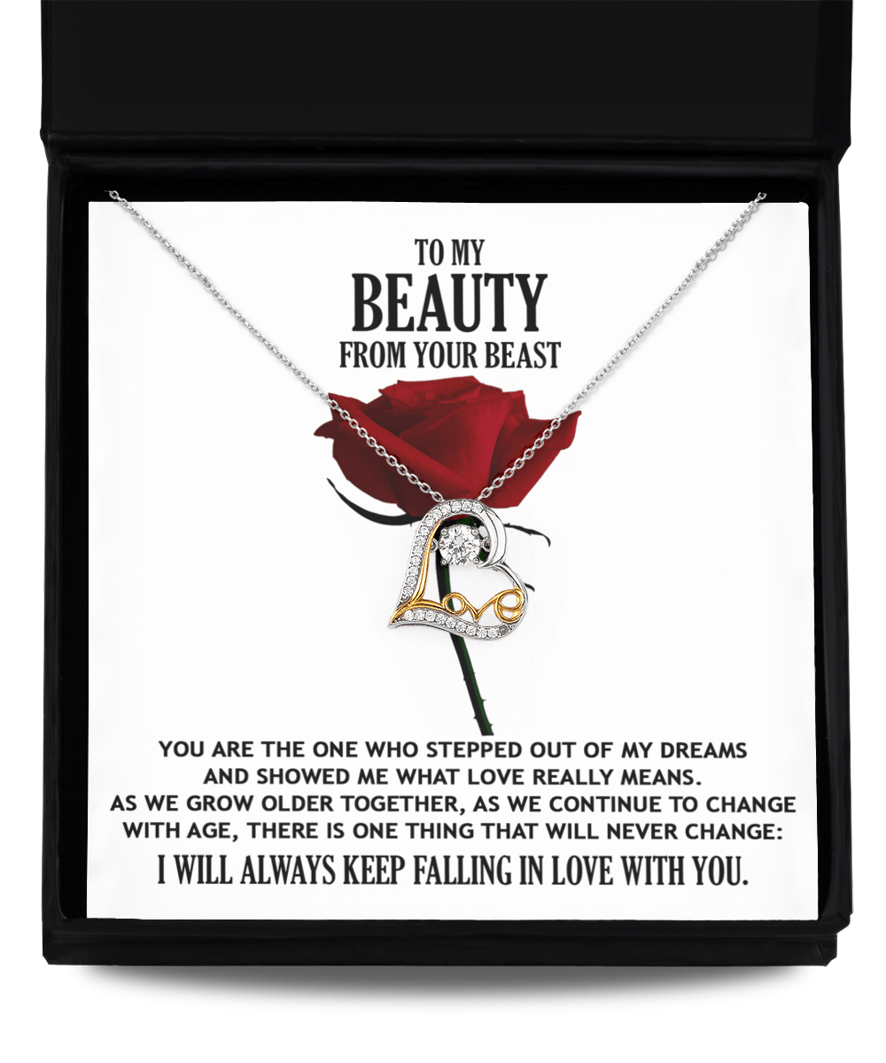 To My Beauty From your Beast Soulmate | Love Dancing Necklace - keepsaken