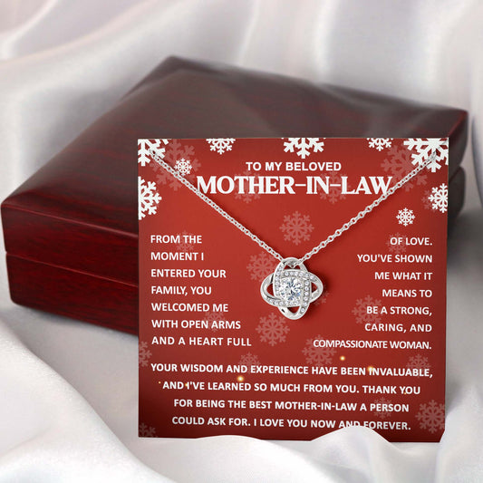 To My Beloved Mother-In-Law Love Knot Pendant Necklace, Gift For Mother-In-Law - keepsaken