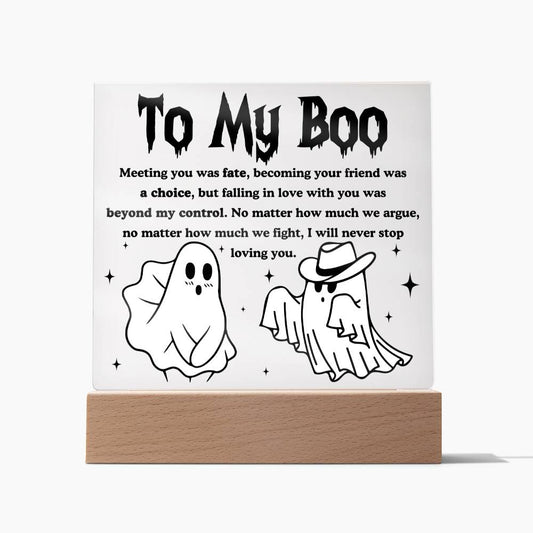 To My Boo Meeting You Was Fate | Square Acrylic Plaque - keepsaken