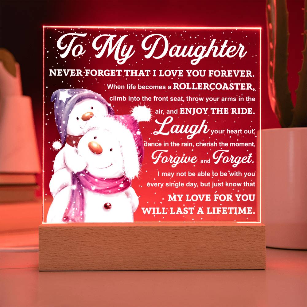 To My Daughter Enjoy The Ride Square Acrylic Plaque, Christmas Themed Gift For Daughter - keepsaken