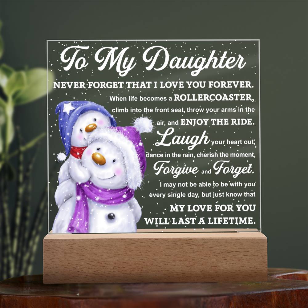 To My Daughter Enjoy The Ride Square Acrylic Plaque, Christmas Themed Gift For Daughter - keepsaken