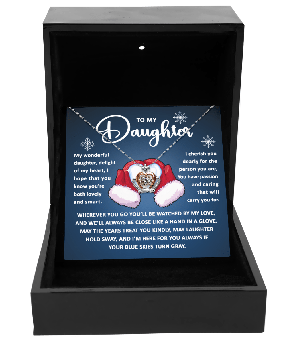 To My Daughter I Cherish You Dearly | Crown Pendant Necklace - keepsaken