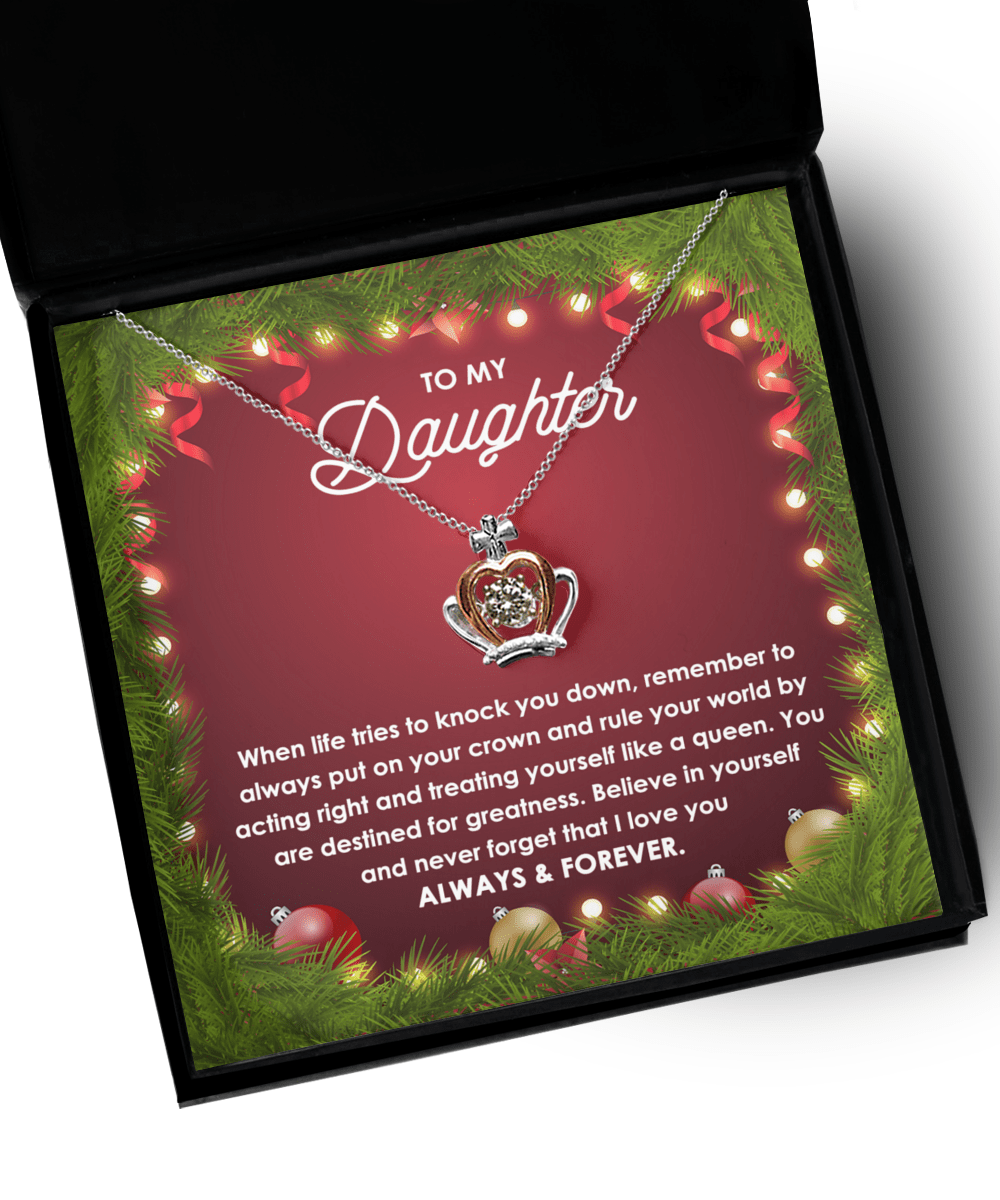 To My Daughter Rule The World | Crown Pendant Necklace - keepsaken