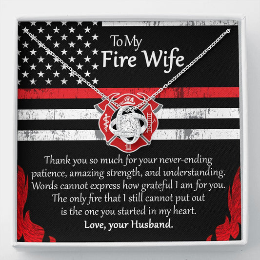 To My Fire Wife Love Knot Necklace From Husband - keepsaken