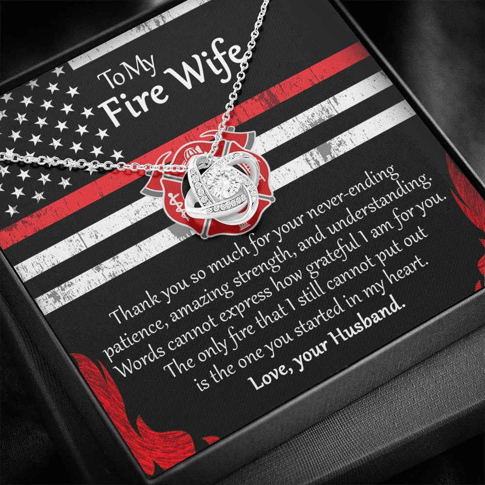 To My Fire Wife Love Knot Necklace From Husband - keepsaken