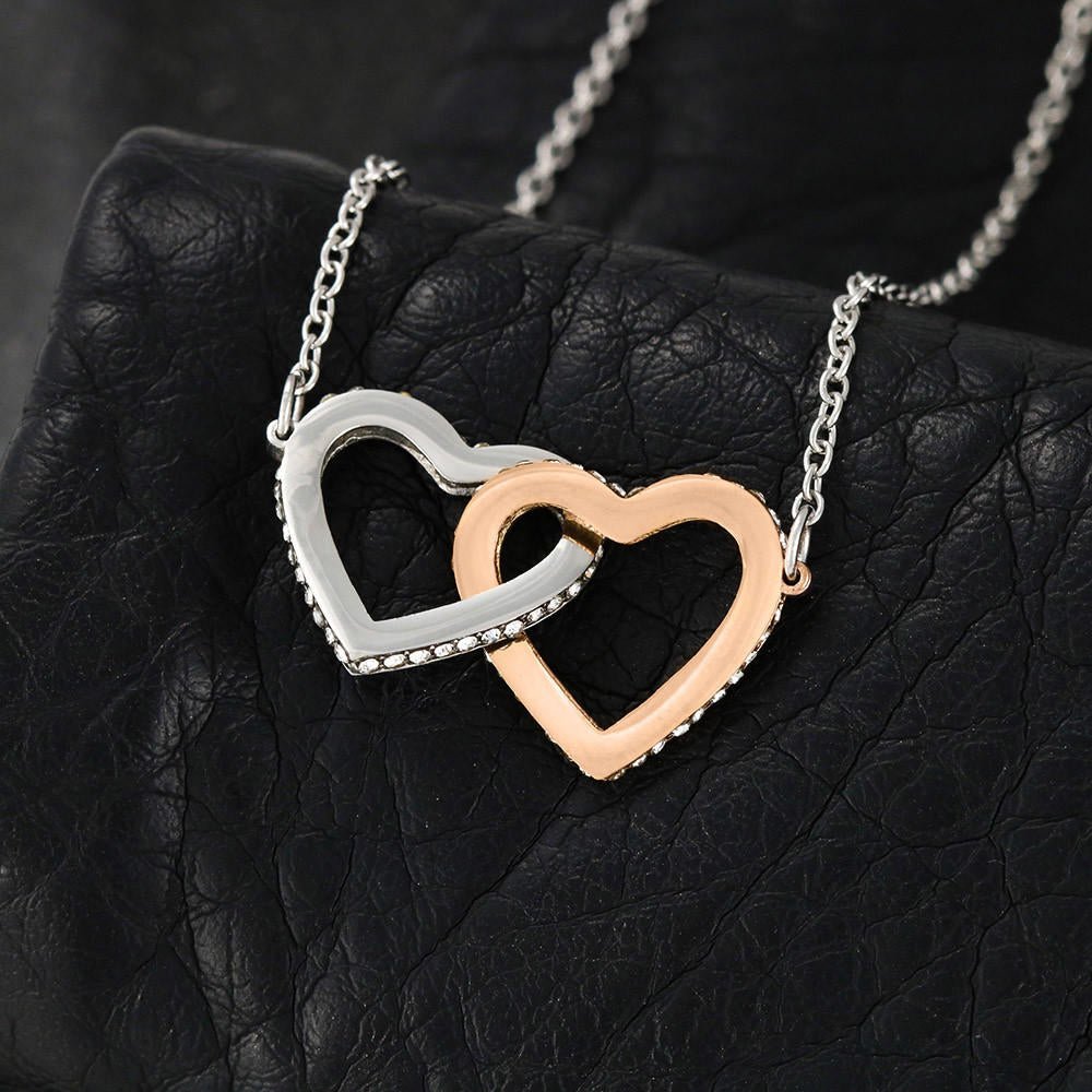 To My Girlfriend Interlocking Hearts Necklace - keepsaken