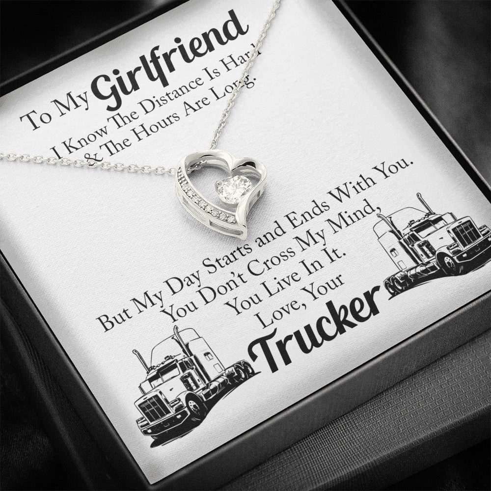 To My Girlfriend Love Your Trucker Necklace - keepsaken
