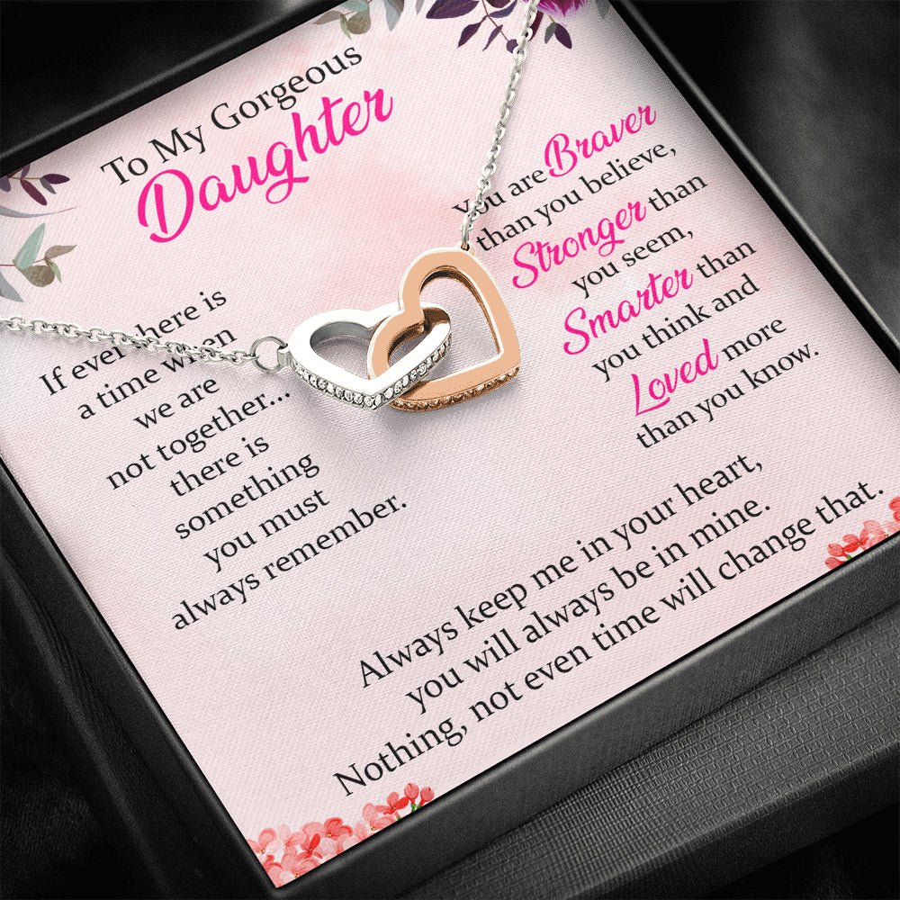 To My Gorgeous Daughter Interlocking Hearts Necklace - keepsaken