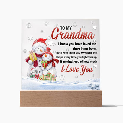 To My Grandma I Have Loved You My Whole Life Square Acrylic Plaque, Christmas Gift For Grandma - keepsaken