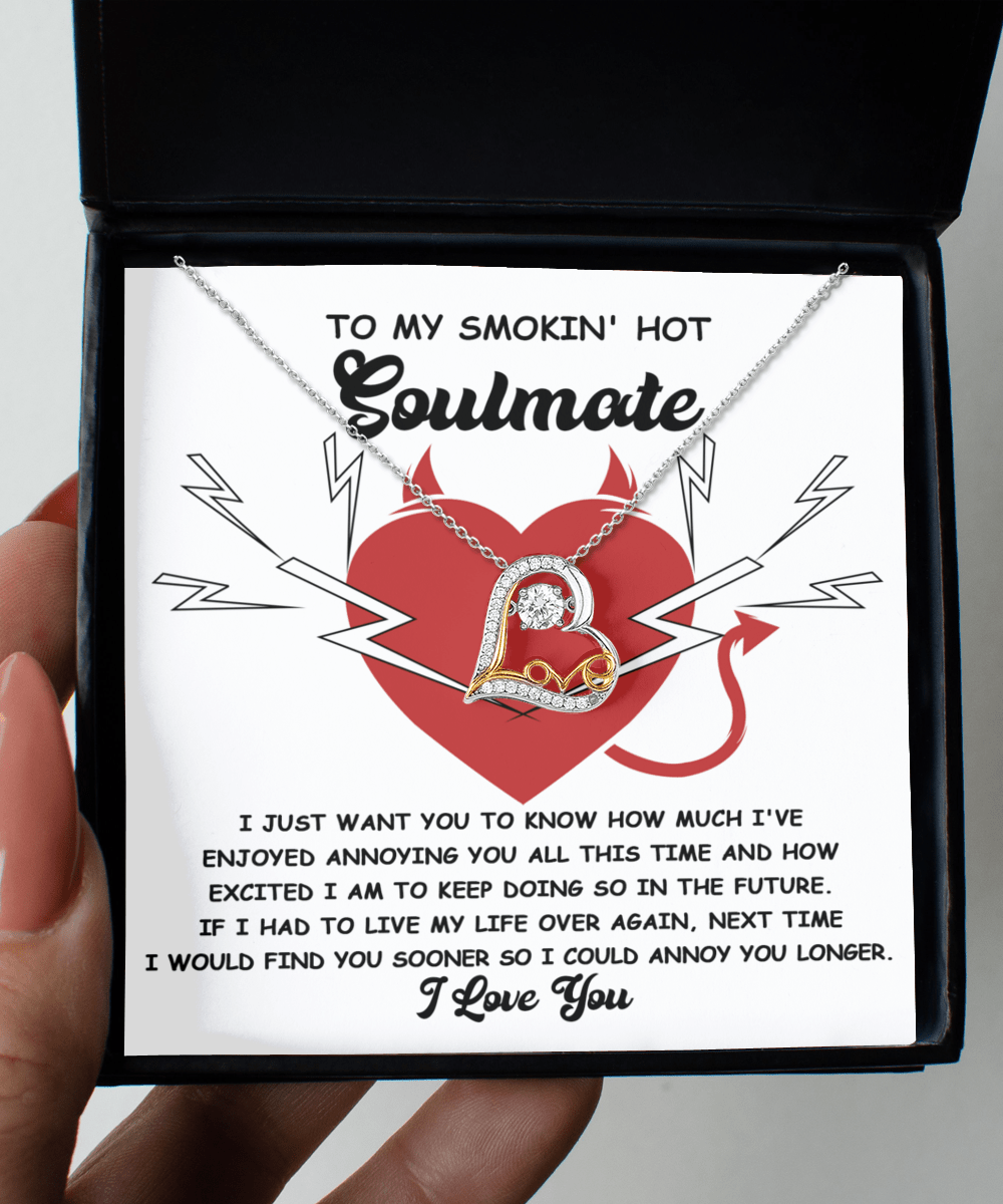 To My Smokin' Hot Soulmate I Love You | Love Dancing Necklace - keepsaken