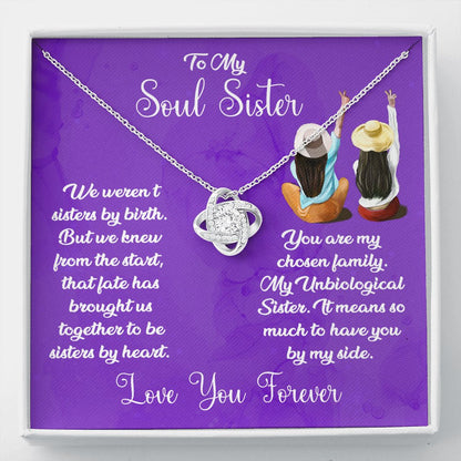 To My Soul Sister Love Knot Necklace - keepsaken