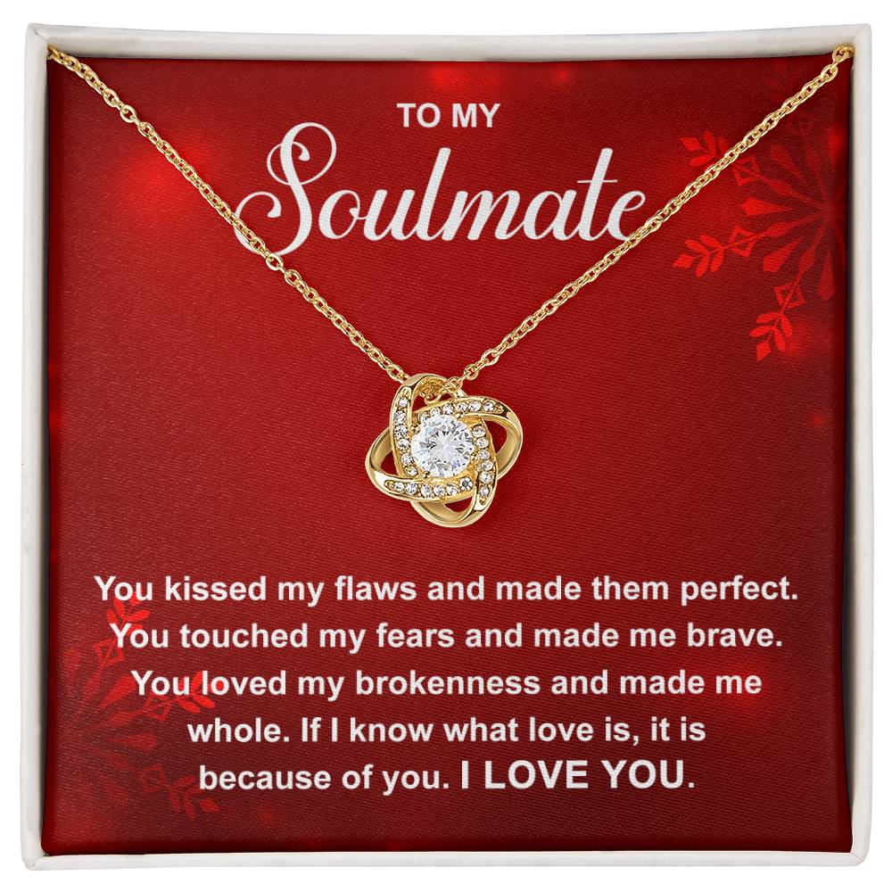 To My Soulmate Because I Love You, Love Knot Necklace - keepsaken