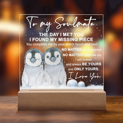 To My Soulmate Heart And Soul Square Acrylic Plaque, Christmas Gift - keepsaken