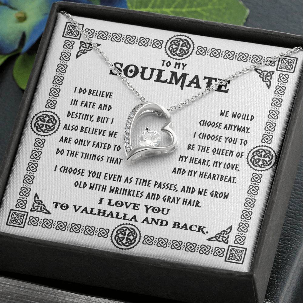 To My Soulmate I Love You To Valhalla And Back | Forever Love Necklace - keepsaken