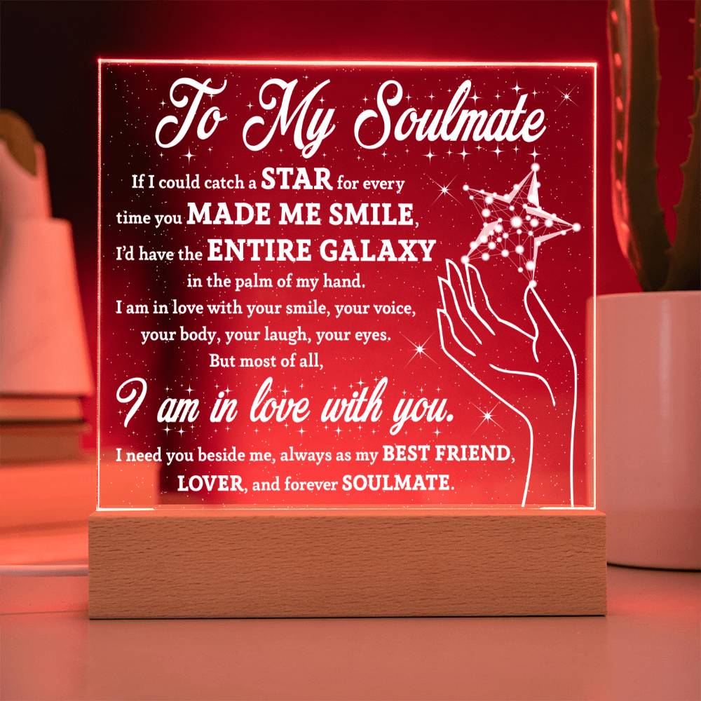 To My Soulmate I Need You Beside Me Square Acrylic Romantic Gift - keepsaken