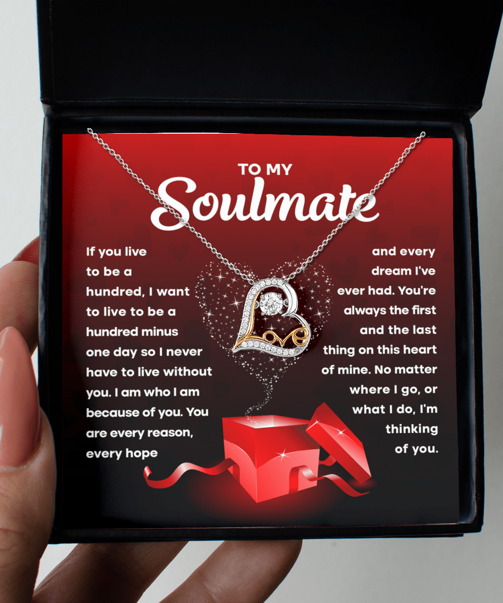 To My Soulmate I'm Thinking Of You | Love Dancing Necklace - keepsaken