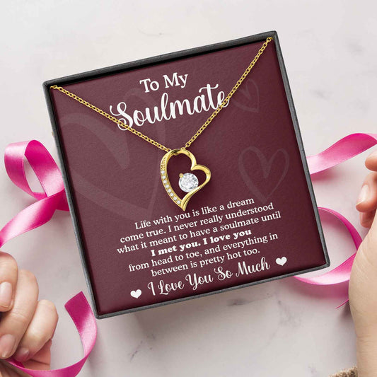 To My Soulmate Like A Dream Come True Forever Love Necklace, Gift For Her - keepsaken