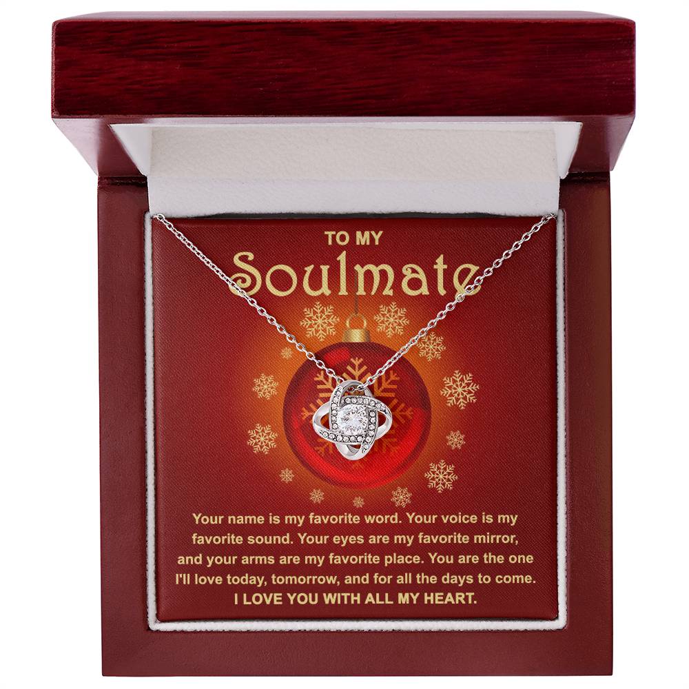 To My Soulmate Love You For All The Days To Come | Love Knot Necklace Christmas Gift For Her - keepsaken