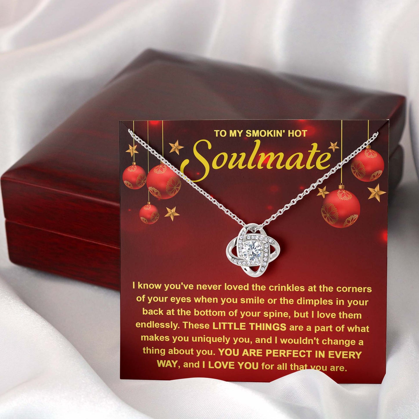 To My Soulmate You Are Perfect In Every Way Love Knot Necklace, Christmas Gift For Her - keepsaken