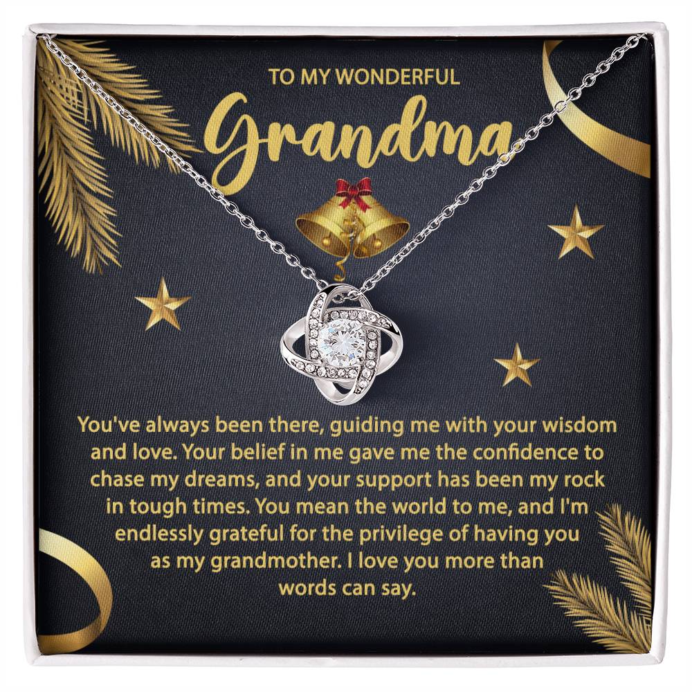 To My Wonderful Grandma Love Knot Pendant Necklace, Gift For Grandma - keepsaken
