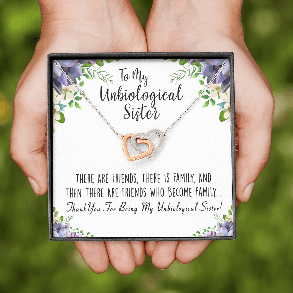 Unbiological Sister Interlocking Hearts Necklace - keepsaken