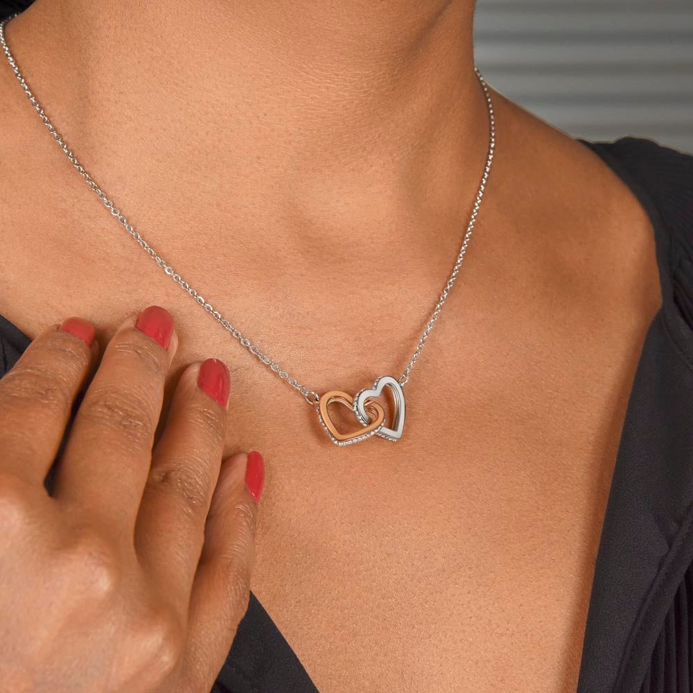 Unbiological Sister Interlocking Hearts Necklace - keepsaken