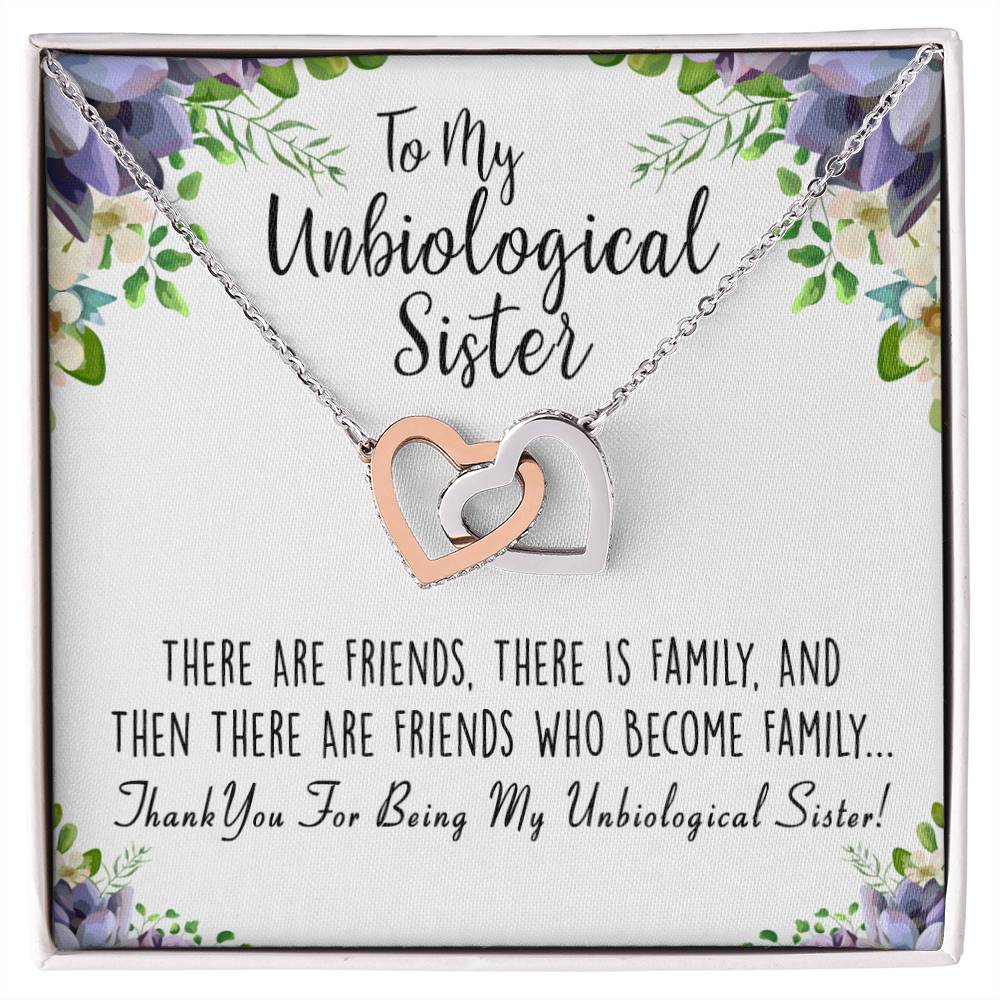 Unbiological Sister Interlocking Hearts Necklace, Gift, Best Friend Necklace, Soul Sister, Bridesmaid Gift, BFF - keepsaken